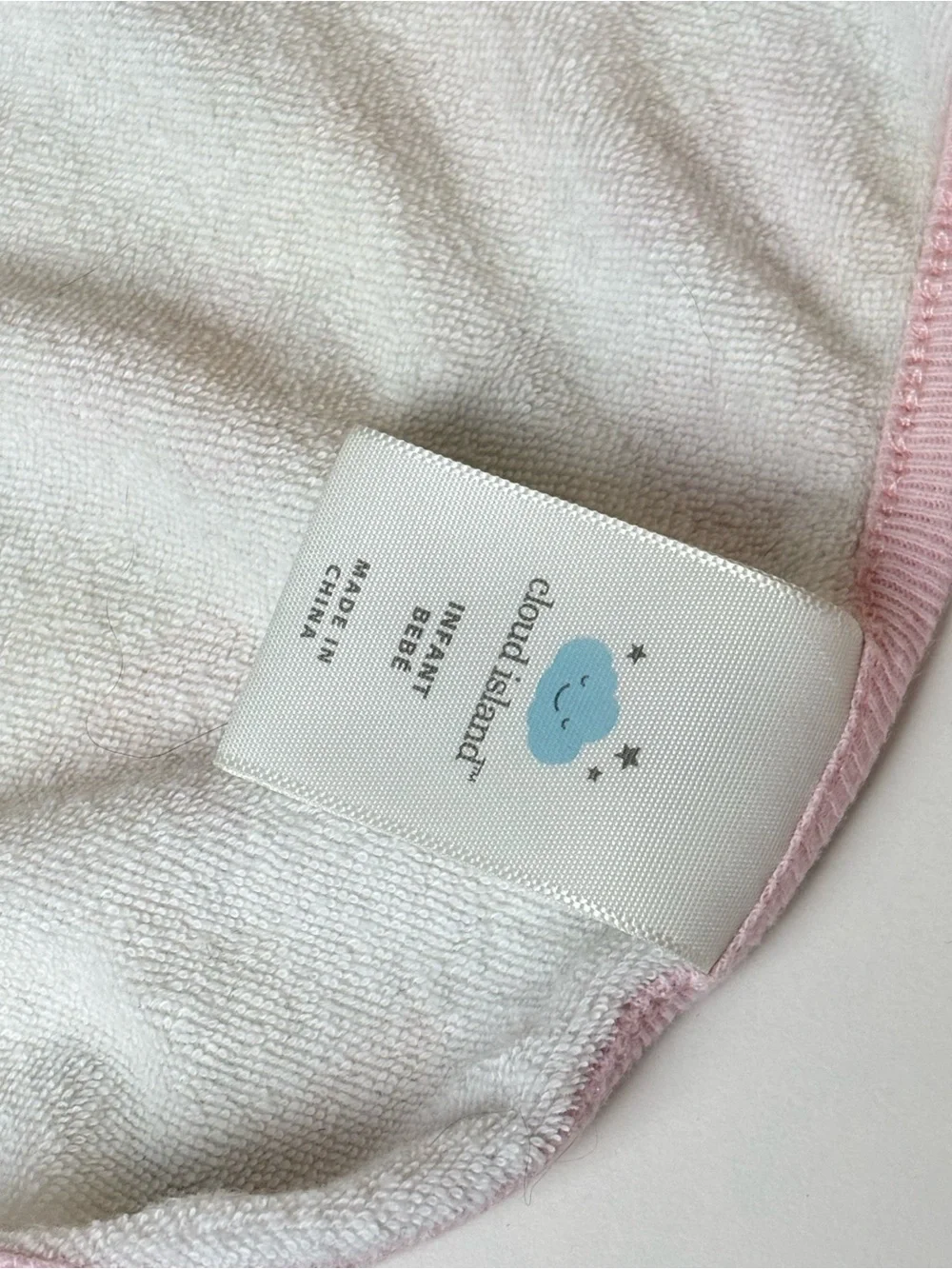 Pink-Trim Baby Hooded Towel + 3 Washcloths